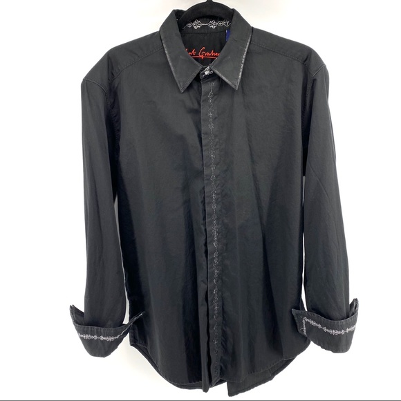 🚨SALE🚨 Robert Graham Embroidered Black Shirt - Picture 1 of 8